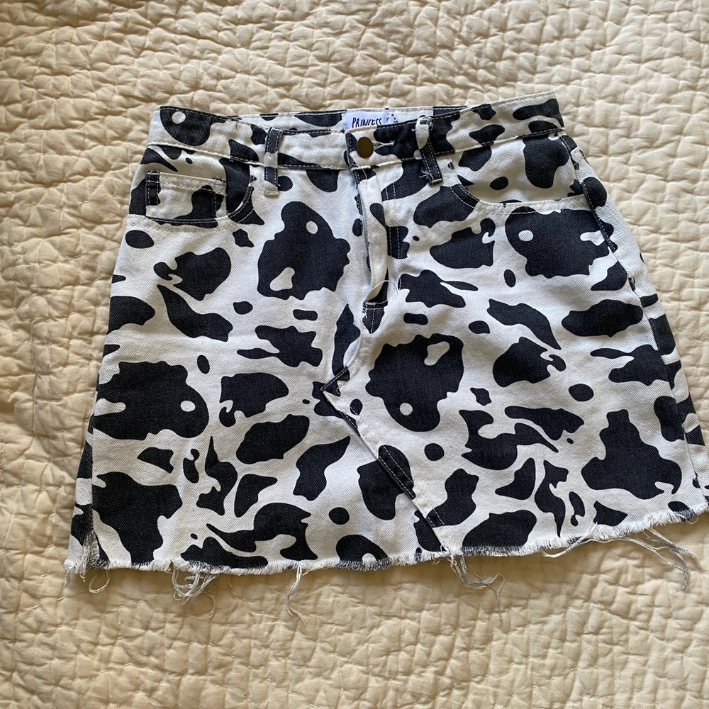 Princess Polly cowprint mini skirt